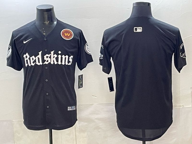 Men 2025 Nike Washington Redskins Blank Black 5th generation Joint Name Limited NFL Jersey 02